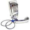 2554 CP-A32 - Asimitel - AllChrome TouchTone WallMount Telephone with Armored Cord - Chrome Phone w/ Metal Cord (wall)