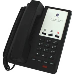 Bittel 12 Series 12S-3B Single-Line Corded Hospitality Speakerphone - Black with 3 Guest Service Buttons