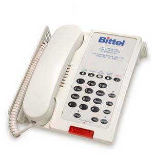 Bittel 48 Series 48A-5C Single-Line Corded Hospitality Phone with 5 Guest Service Buttons - Cream