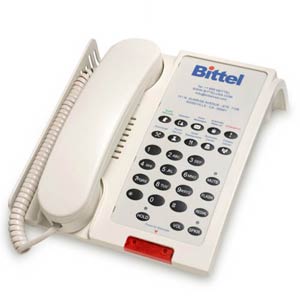 Bittel 48 Series 48A-10C Single-Line Corded Hospitality Phone with 10 Guest Service Buttons - Cream