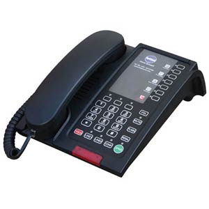 Bittel 48 Series 48B+S2-10B 2-Line Corded Hospitality Speakerphone with 10 Guest Service Buttons - Black
