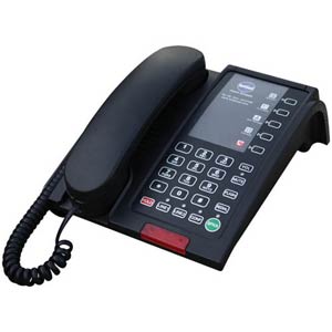 Bittel 48 Series 48B+S2-5B 2-Line Corded Hospitality Speakerphone with 5 Guest Service Buttons - Black
