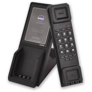 UHS1 B - Bittel - Single-Line Cordless 1.9 GHz DECT Hospitality Handset and Charging Dock for UNO Series Single-Line Cordless Hospitality Speakerphones - Black - UHS1-B, UNO Series Phones, Hospitality Phone, Guest Room Phone, Hotel Phone, DECT Hotel Phone, DECT Hospitality Phone