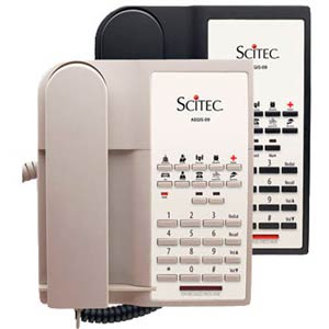 Aegis 10 09 A - Scitec - Single-Line Hospitality Phone with 10 Guest Service Buttons - Ash - 91001, Hospitality Phone, Guest Room Phone, Hotel Phone, Aegis-09 Phone