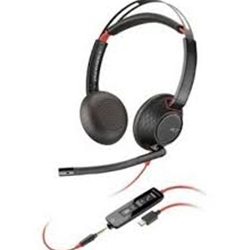 062024 HP Poly Blackwire 5220 Stereo USB-C Headset +3.5mm Plug +USB-C/A Adapter (bulk)