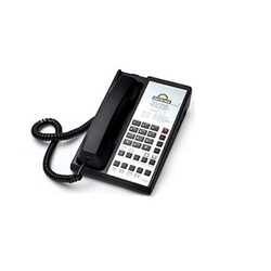 Diamond Plus 10 B - Teledex - Single-line Hospitality Phone with 10 Guest Service Buttons - Black - DIA652391, Diamond Series, Hospitality Phone, Guest Room Phone, Lobby Phone, 00G1263