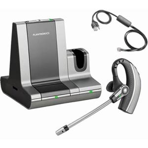 Plantronics Savi Office WO200 EHS Bundle Over-the-Ear Noise Canceling Wireless UC Headset System with Electronic Hookswitch Cable