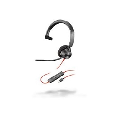 1696HP Poly Blackwire 3310 Monaural Microsoft Teams Certified USB-C Headset +USB-C/A Adapter