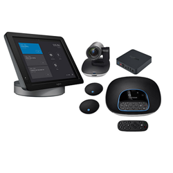 Large Skype Room System - Logitech Skype Room System bundle for large meeting rooms with Logitech SmartDock, Microsoft Surface Pro 4, Skype Meeting app, Logitech Group, Logitech Group Expansion Mics and Logitech Extender Box. For meeting rooms with up to 20 participants.