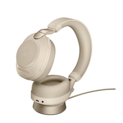 Jabra Evolve 2 85 Wireless Headset Link 380a MS Stereo Stand - Colour: Beige