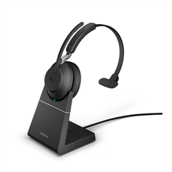 Jabra Evolve 2 65 Wireless Headset Link 380 USB-C MS Mono Headset with Stand - Black